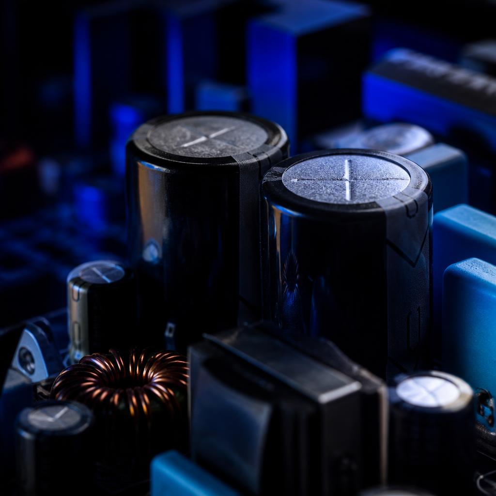 Large electrolytic filter capacitors for amplifier power supply